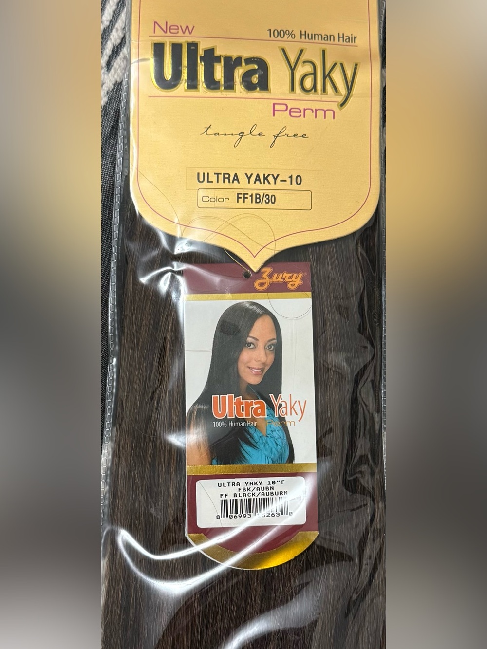Perm 100% Human Hair Weave bundle - Black/Auburn (FF1B/30) tangle free